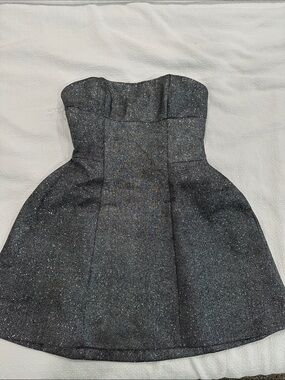 Strapless Sparkle Mini Dress - Black